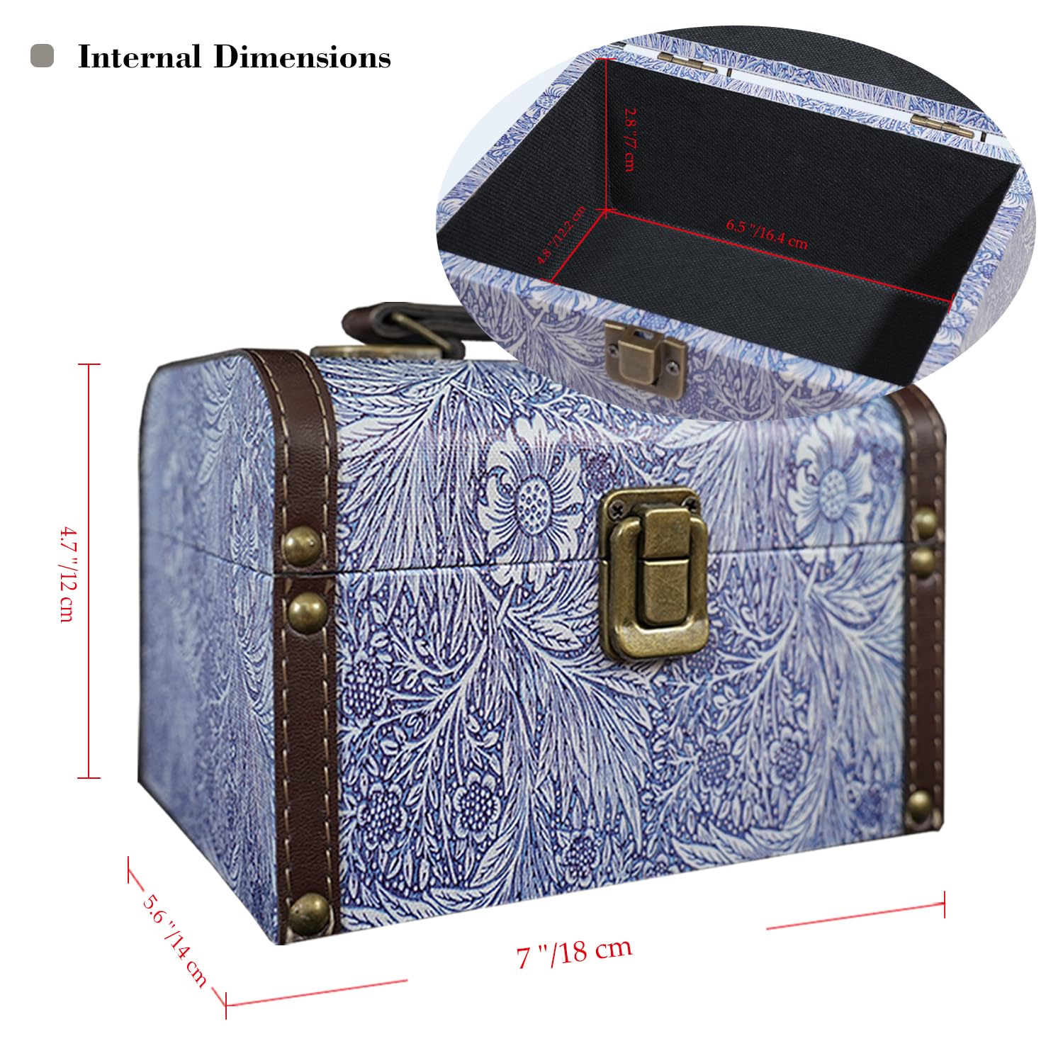 Amazon.com: XIAOAIKA Vintage Decorative Storage Box with Handle